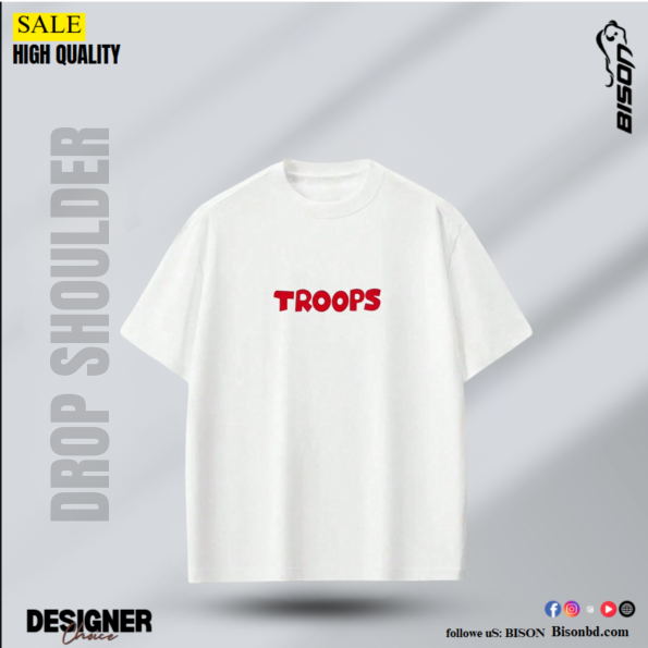 Troops Premium Drop Shoulder White