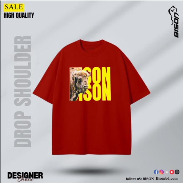 Bison Premium Drop Shoulder Maroon